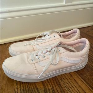 Light pink Vans with shiny strip